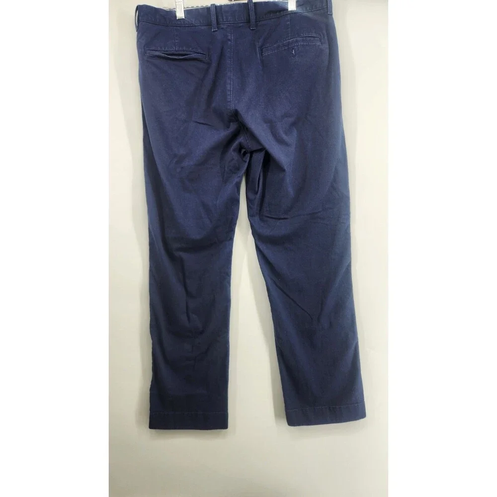 J.CREW Mens 34X30 Navy‎ Blue Flex Straight Chino Cotton Pants